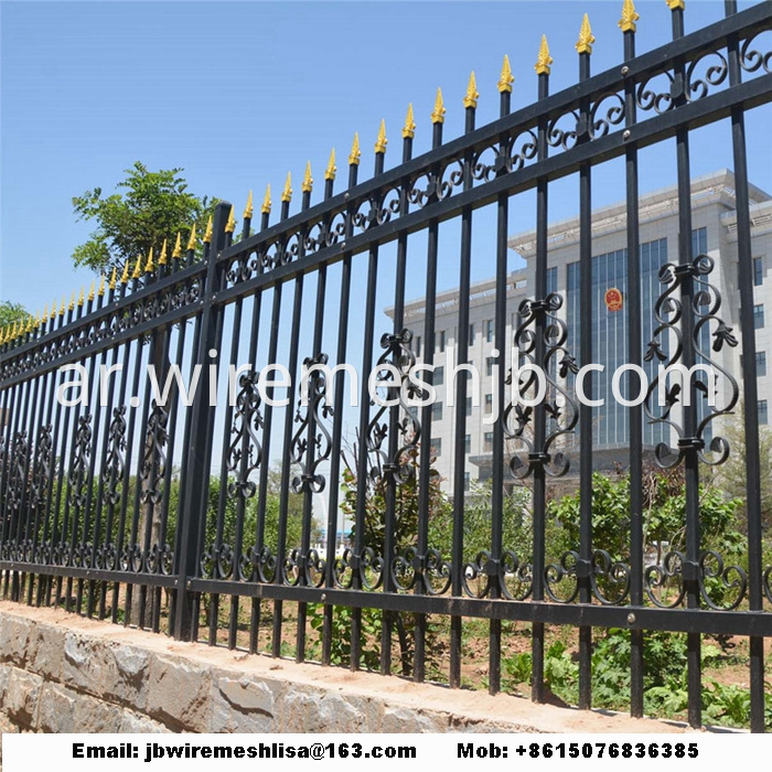 Black Color Zinc Steel Wrought Iron Fence